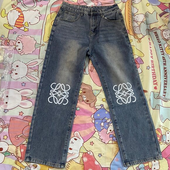 Loewe Anagram Midrise Baggy Jeans